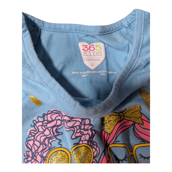 365 Kids-Girls Long Sleeve Shirt-Cool Graphic-Positive-Size 6-Well Cared For - Picture 3 of 5